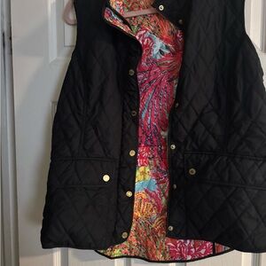 Lilly Pulitzer Black Quilted Vest